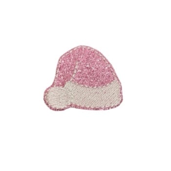 Santa Hat Feltie Pink Glitter