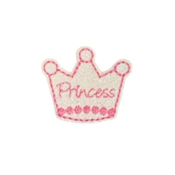 Princess crown feltie (white glitter felt)