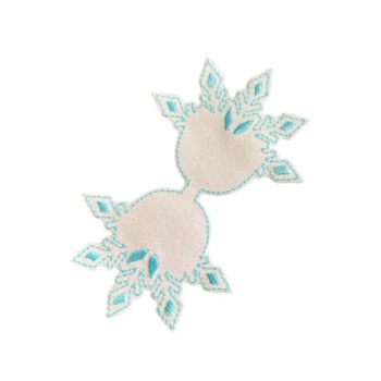 Snowflake tails bow part blue