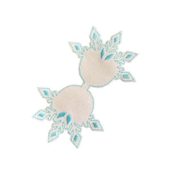 Snowflake tails bow part blue