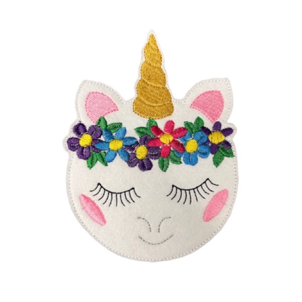 Sleeping unicorn XL feltie (bright)