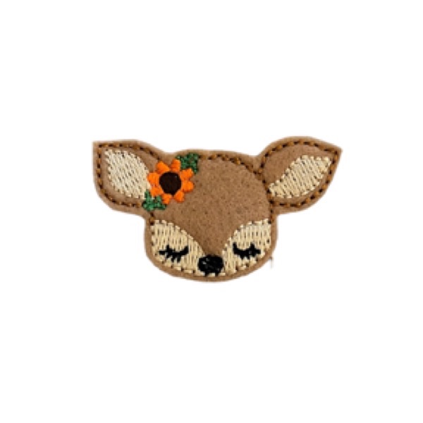 Gentle Deer Head Feltie Orange