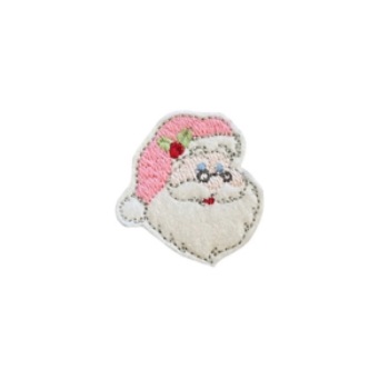 Vintage Santa Head Feltie Pink