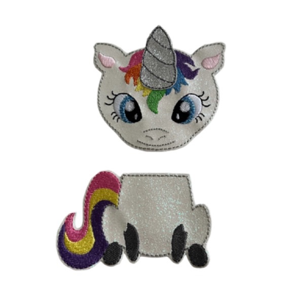 Unicorn 2 Part Feltie Set White