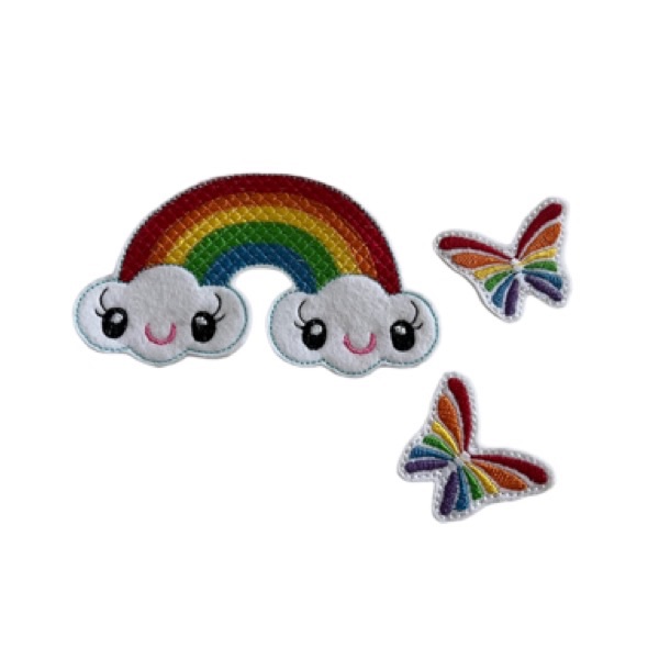 Large rainbow and butterfly feltie bundle bright