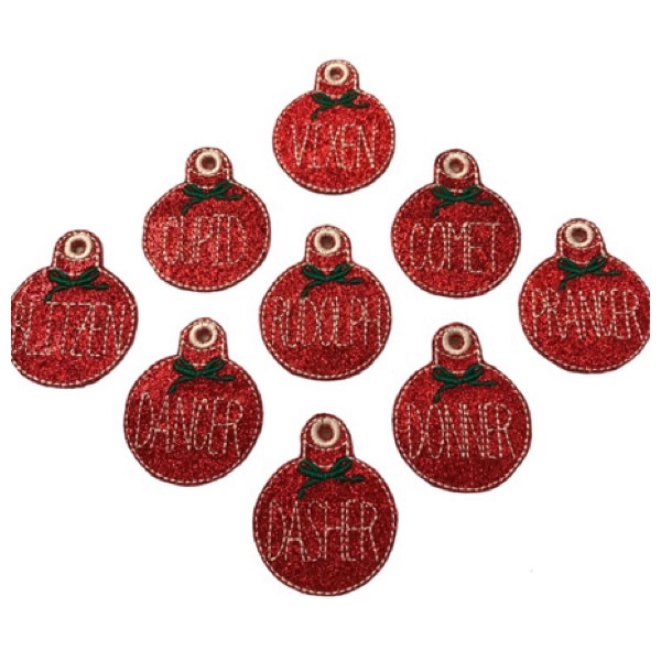 Reindeer name baubles set