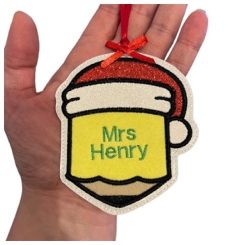 Pencil Santa Decoration
