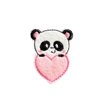 Panda heart feltie