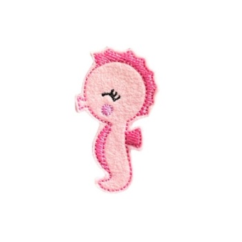 Pink seahorse feltie