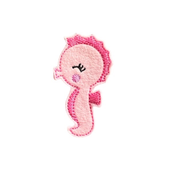 Pink seahorse feltie