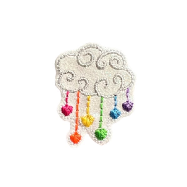 Rainbow heart cloud feltie