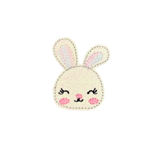 Bunny head feltie Suzie pastel rainbow