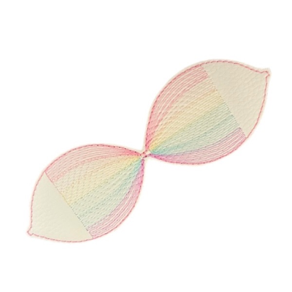 Rainbow Bow Part Pastel 3”