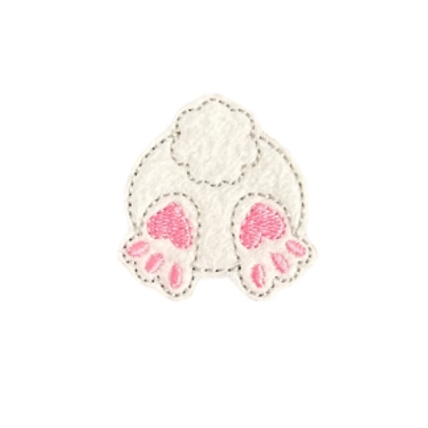 Bunny Butt With Heart feet feltie