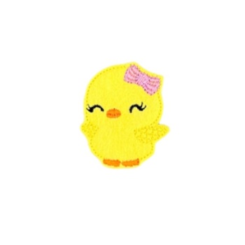 Cute Chick Feltie with Lilac Bow