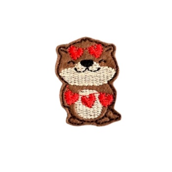 Otter Wrapped In Hearts Feltie