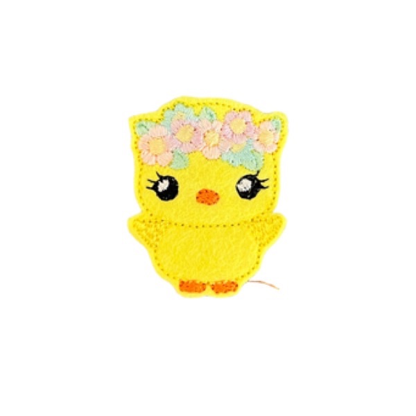 Floral chick feltie pastel