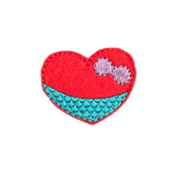 Mermaid heart feltie red