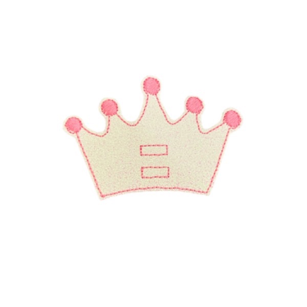 Crown bow tails white & pink