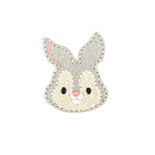 Grey bunny head feltie