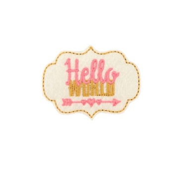 Hello World Feltie Pink