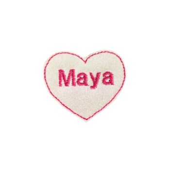 Heart Feltie Personalised White/Hot Pink