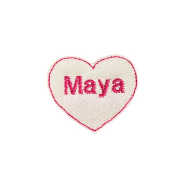 Heart Feltie Personalised White/Hot Pink