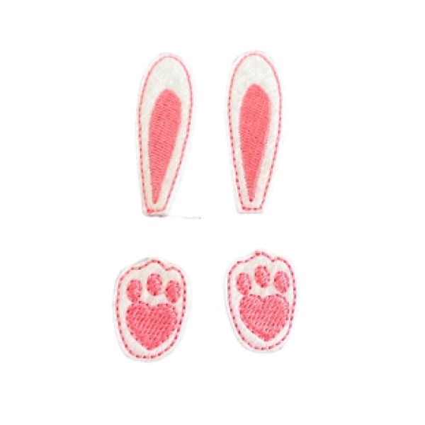 Bunny Ears & Feet Feltie Pink