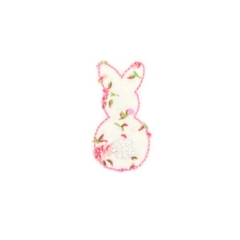 Bunny Butt Feltie White Floral Pink