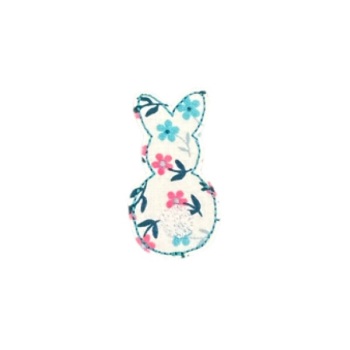 Bunny Butt Feltie White Floral Blue