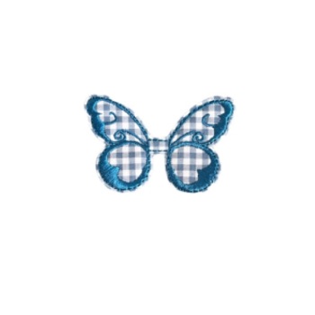 Gingham Butterfly Small Blue
