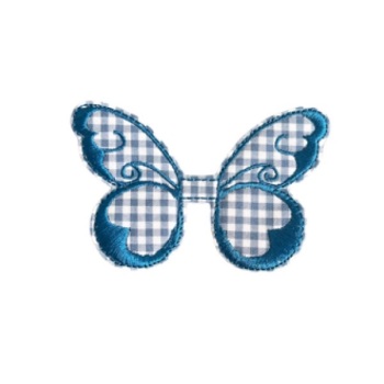 Gingham Butterfly Large Blue