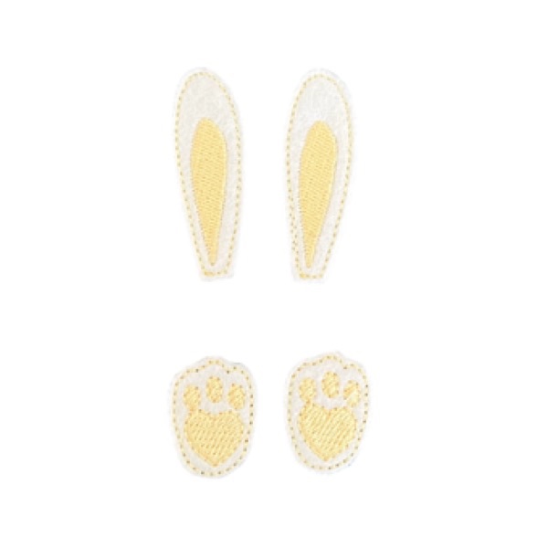 Bunny Feet & Ears Feltie Lemon