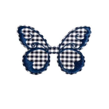 Gingham Butterfly Large Navy