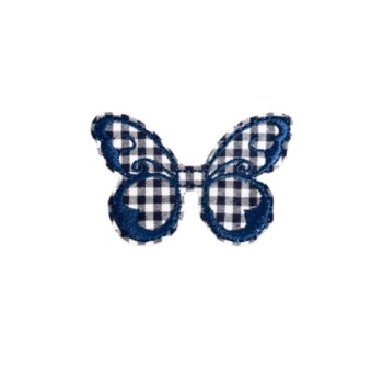 Gingham Butterfly Small Navy