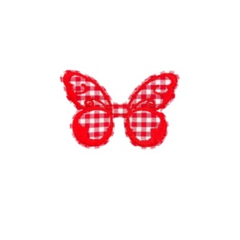 Gingham Butterfly Small Red