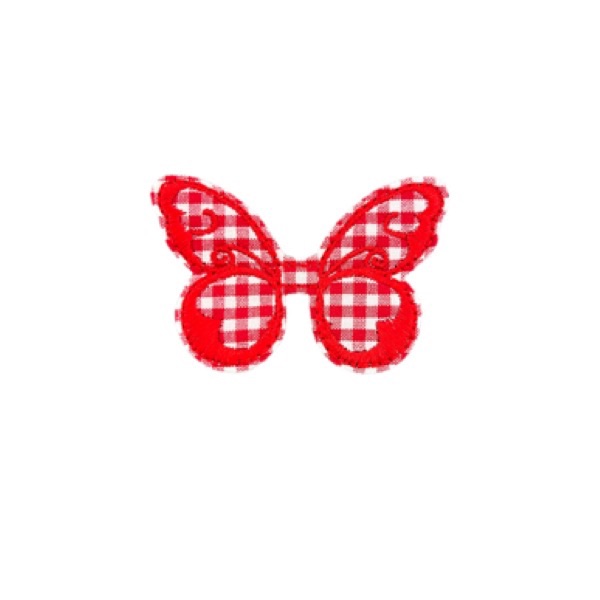 Gingham Butterfly Small Red