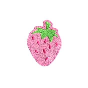 Summer Strawberry Feltie Pink Glitter