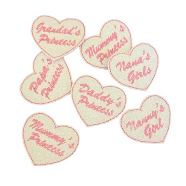 Personalised Heart Feltie Curly Pink