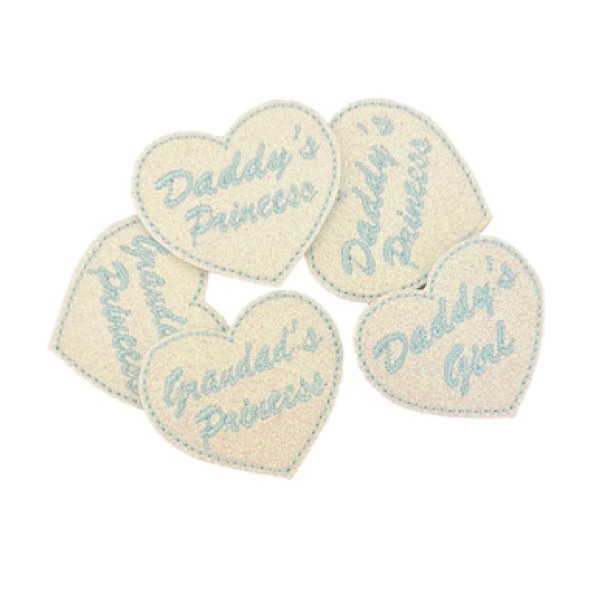 Personalised Heart Feltie Curly Blue