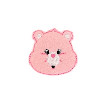 Heart Nose Bear Feltie Pink