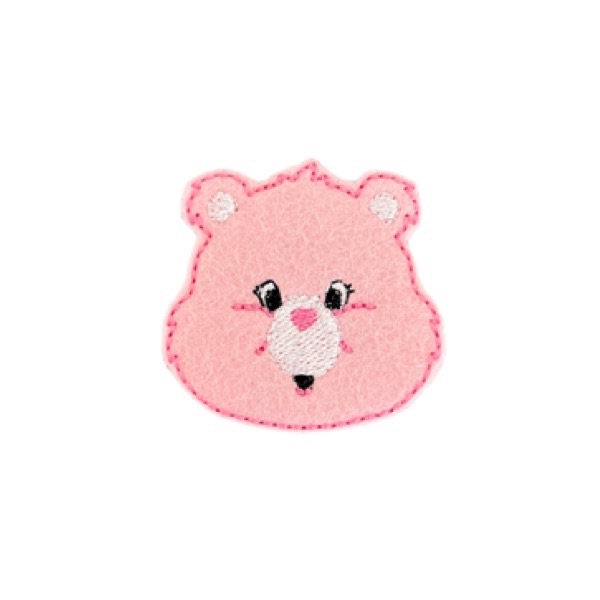 Heart Nose Bear Feltie Pink