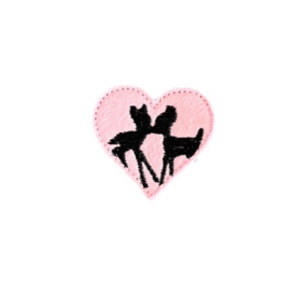Deer Heart Feltie Pink