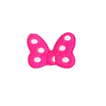 Polka Dot Bow Feltie Pink