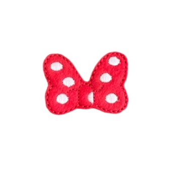 Polka Dot Bow Feltie Red