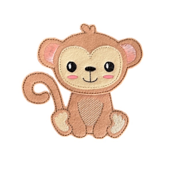 Monkey Bow Holder Feltie Boy