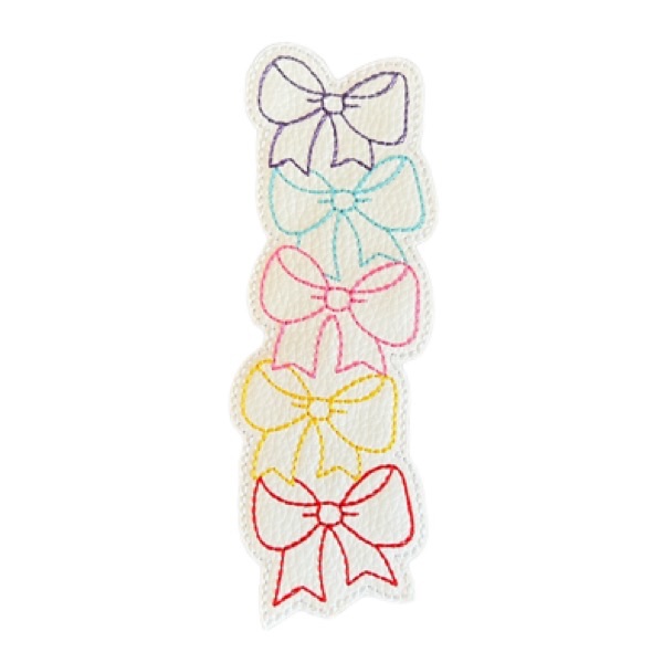 Rainbow bows XL feltie/ bookmark