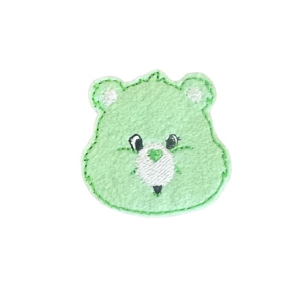 Heart Nose Bear Feltie Green