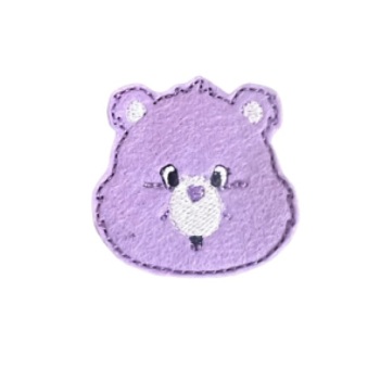 Heart Nose Bear Feltie Purple