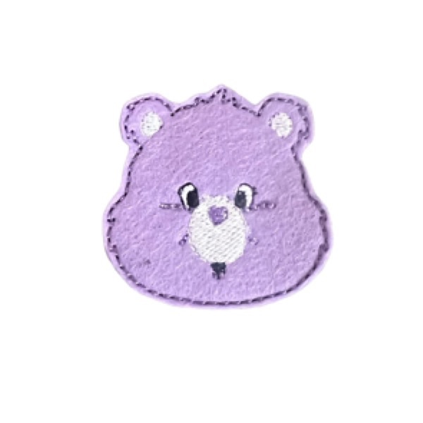 Heart Nose Bear Feltie Purple